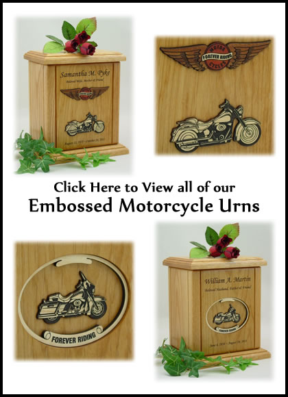 Embossed Motorcycle Urns