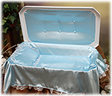 Deluxe White and Blue Pet Casket
