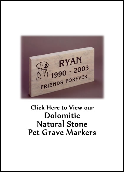 Dolomitic Pet Grave Marker