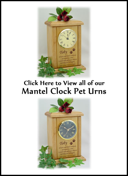 Mantel Clock Cat Urns
