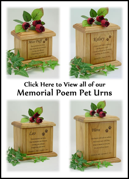 Memorial Poem Pet Urns