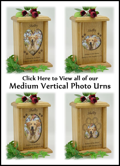 Photo Pet Urns - Medium Vertical Dog Urn