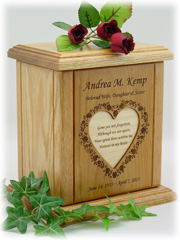 Flower Heart Poem Urn