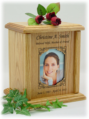 Decorative Rectangle Photo Urn