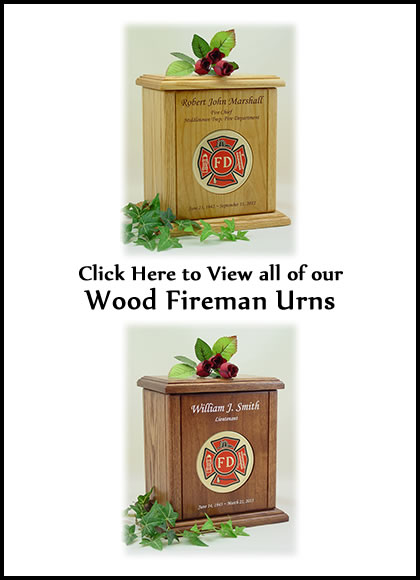 Wood Fireman Urns