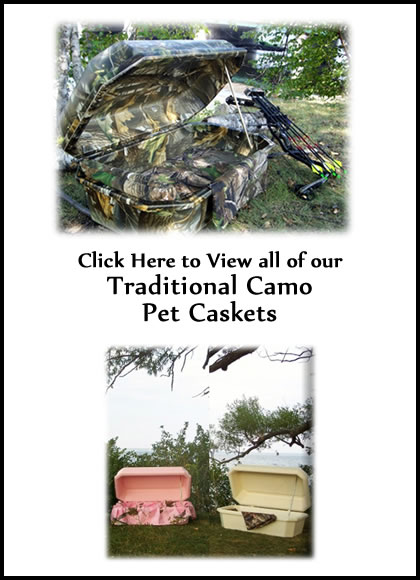 Traditional Camo Pet Caskets - Dog Caskets - Cat Caskets