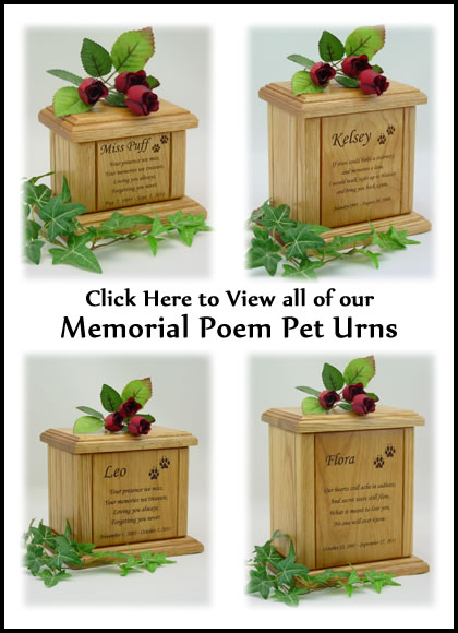 Memorial Poem Cat Urns