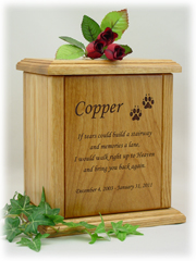 Pet Urn - Memorial Poem - X-Large