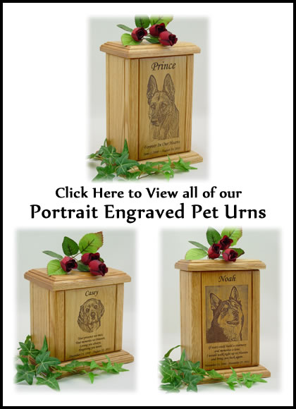 Portrait Engraved Pet Urns