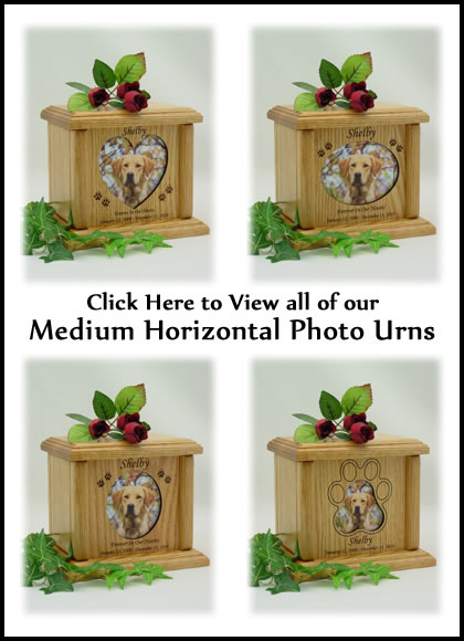 Photo Pet Urns - Medium Horizontal Dog Urn